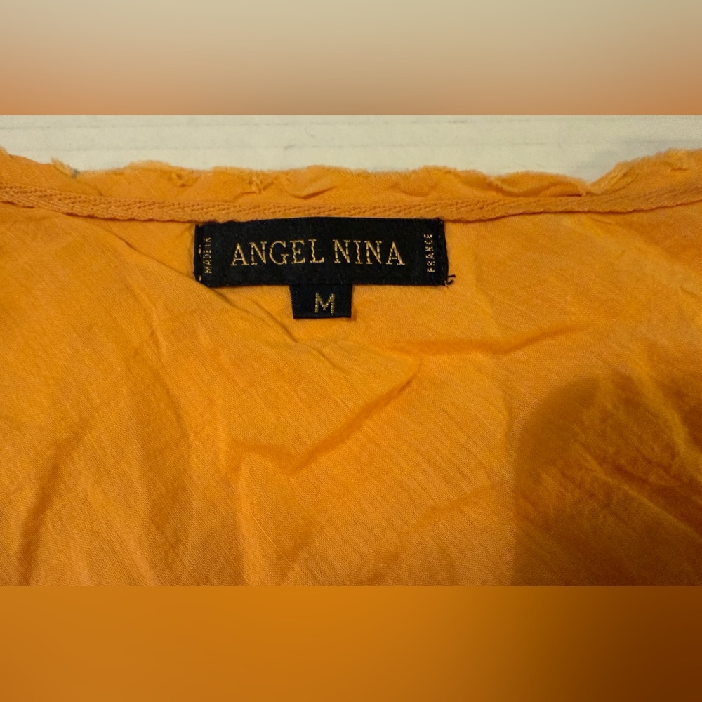Angel Nina Vtg Bright Orange Embellished Layered Ruffle Midi Skirt- France - Picture 2 of 11